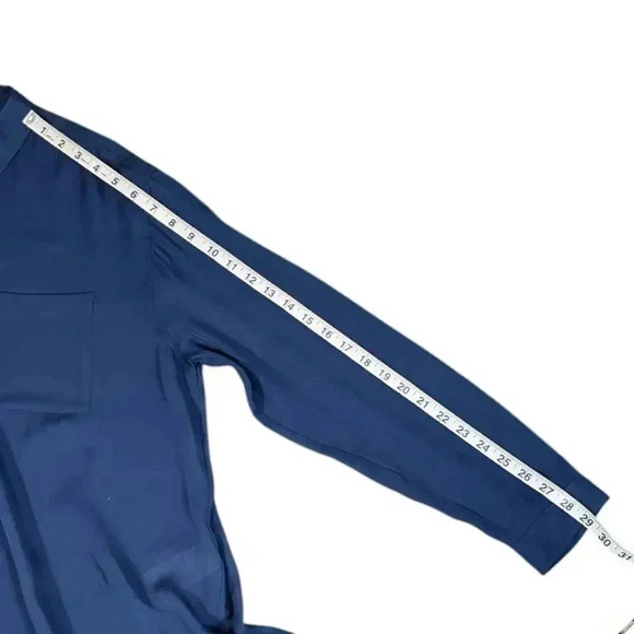 PENDLETON WOMEN'S LONG-SLEEVE SILK BUTTON-UP SHIRT NWT SIZE LARGE BLUE - Picture 15 of 15